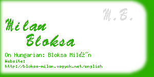 milan bloksa business card